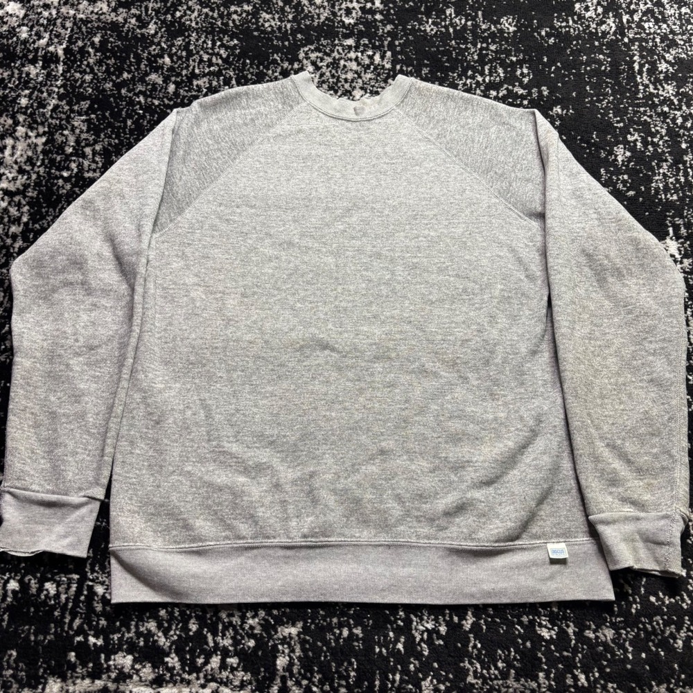 Vintage 80s Discus Athletic Gray Raglan Sweatshirt Made in USA Mens XL